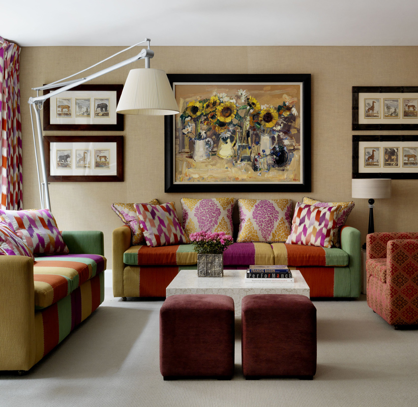 Apartament 3- Drawing room, designer Kit Kemp, interior d ela The Soho Hotel