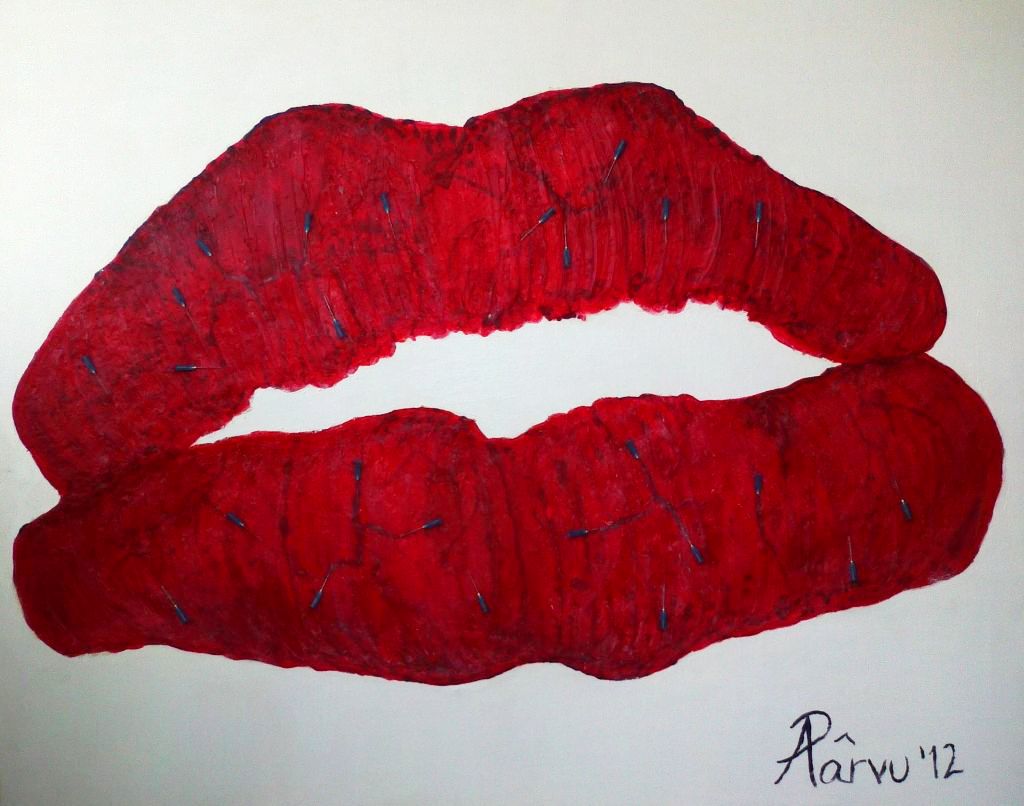 Injecting beauty painting on canvas artist Adela Parvu 2012