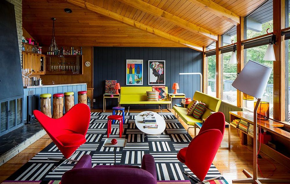 adelaparvu.com despre cabana cu interior colorat si piese de design, casa americana, designer Bradford Shellhammer, Foto Trevor Tondro (7)