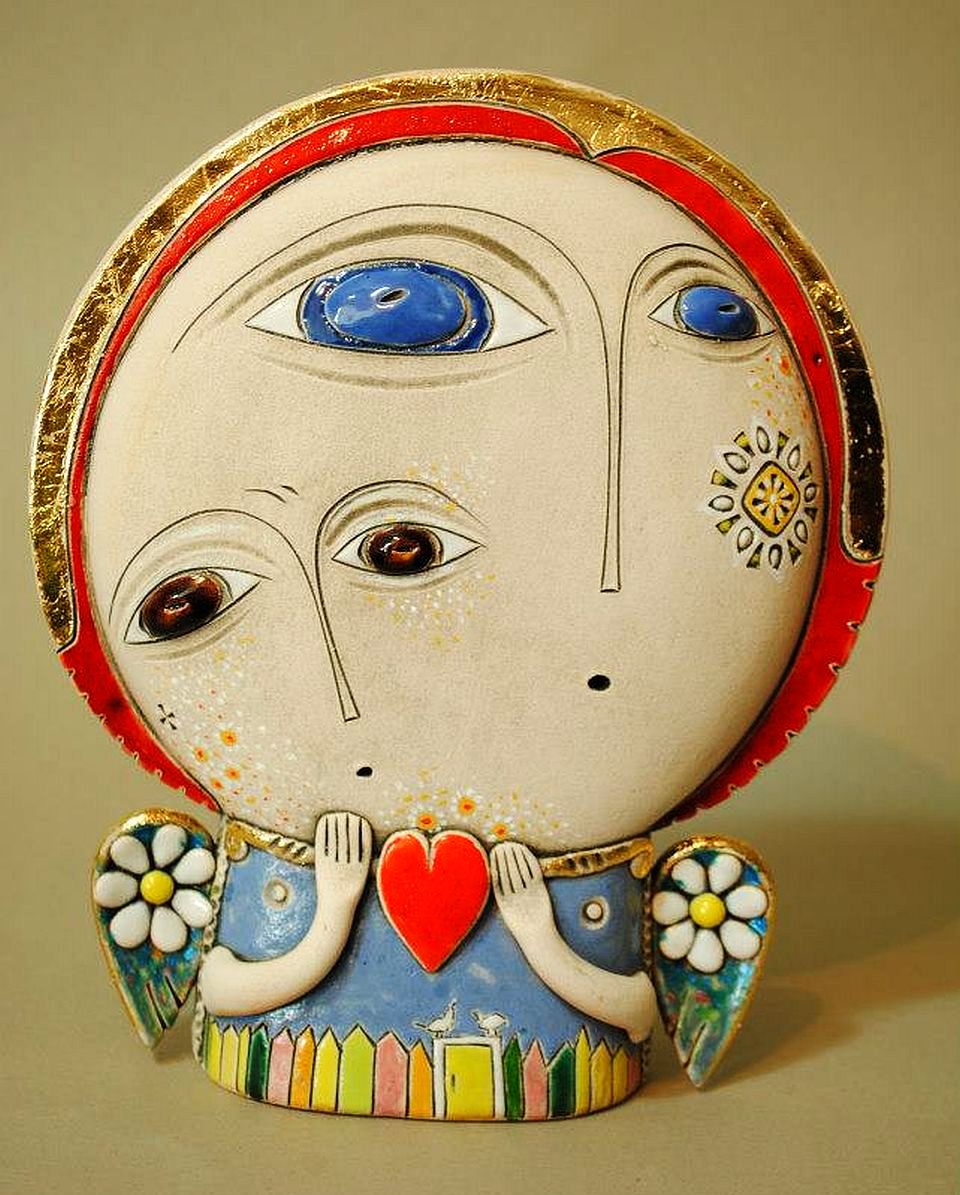 adelaparvu.com despre obiecte de arta din ceramica, ceramica pictata, ingeri din ceramica, artist Aram Hunanyan (14)