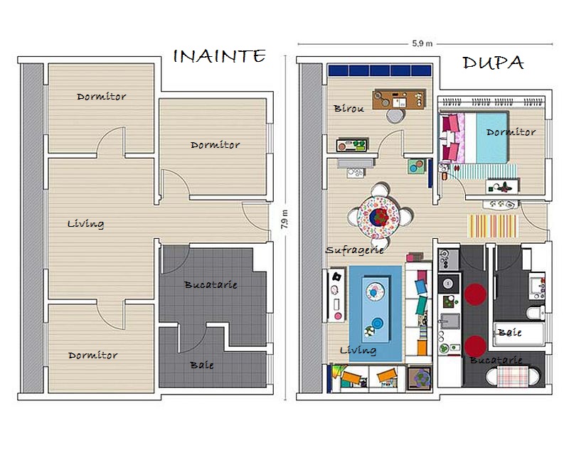 adelaparvu.com despre apartament de trei camere modificat, decor cu mobila second-hand, Foto MiCasa 