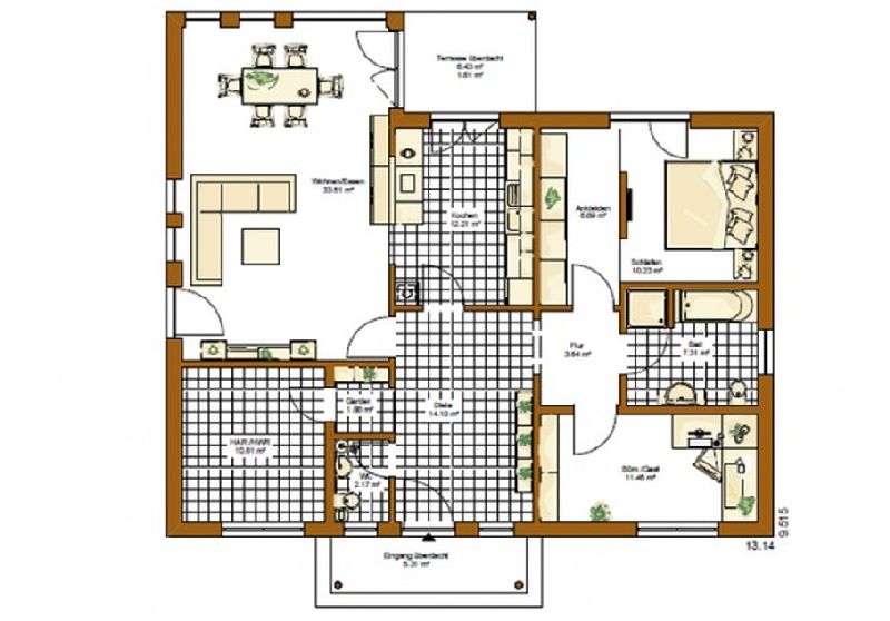 Model casa Monaco, Suprafata 114 mp, 3 camere,  Proiect Haus xxl