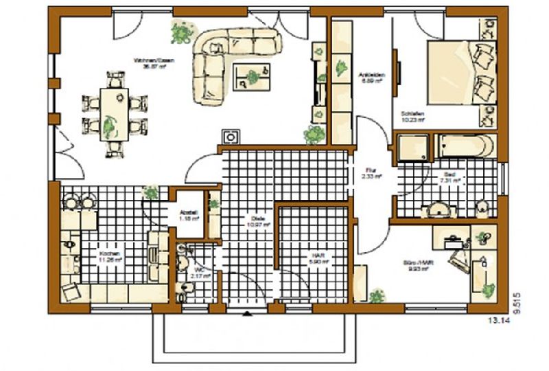 Model casa Nizza 108 mp, 4 camere,  Proiect Haus xxl 