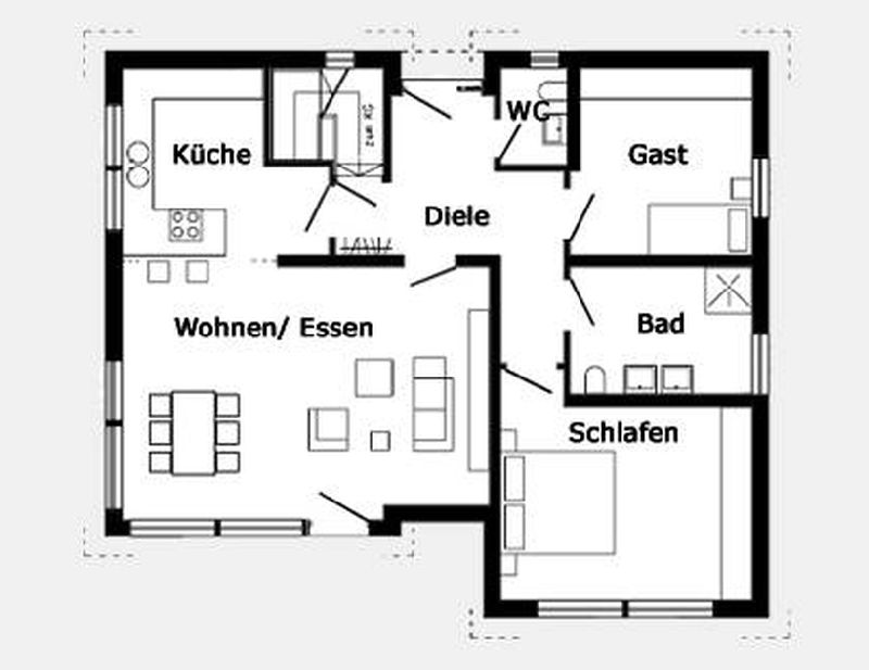 Model casa Plan 10 - 101, Suprafata 102,62 mp, 3 camere, Proiect Schwoerer Haus
