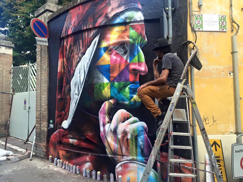 adelaparvu.com despre Eduardo Kobra artistul graffiti al oraselor, murala Dante Alighieri