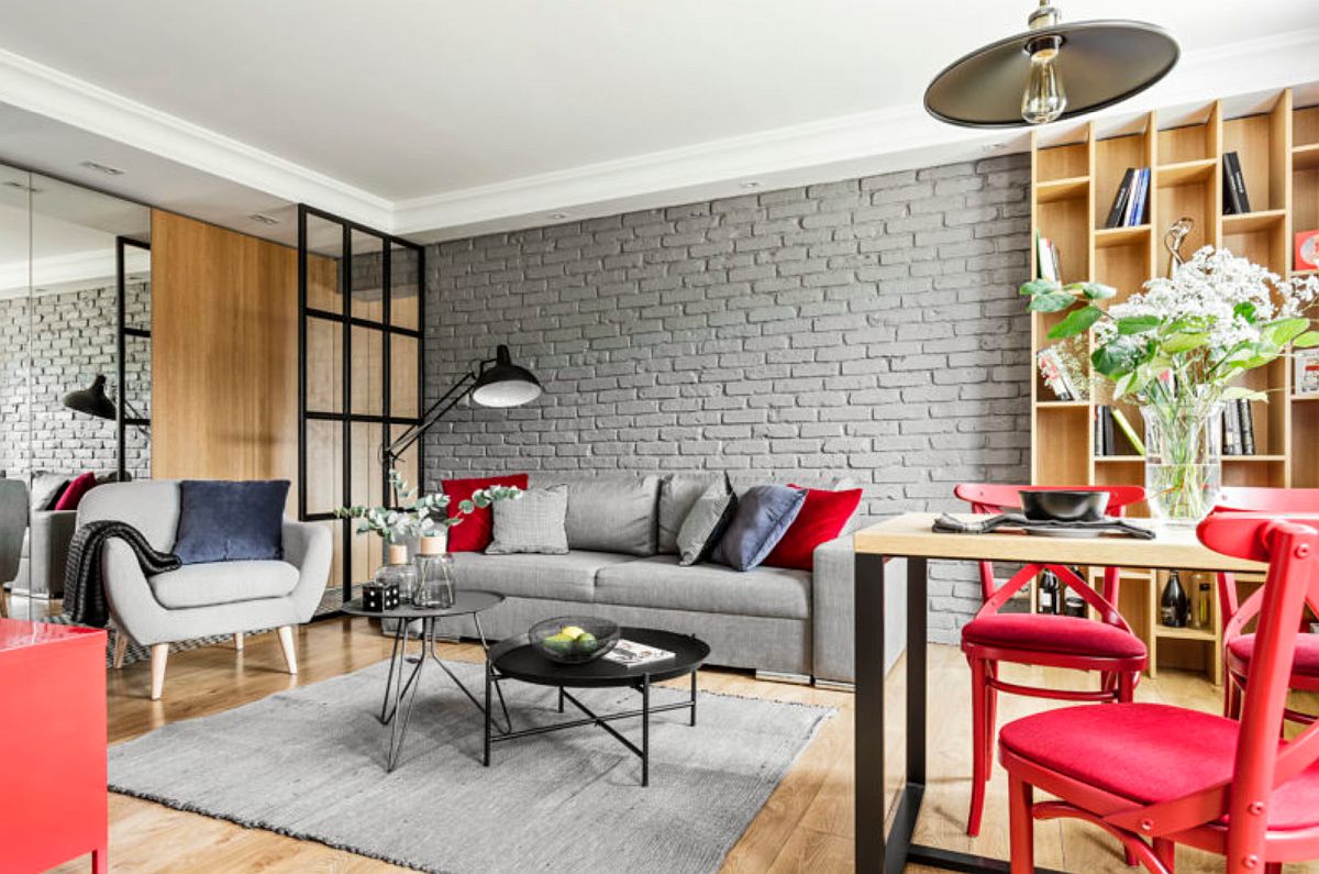 adelaparvu.com despre apartament 56 mp cu accente de rosu, design SAS Wnetrza i Kuchnie, Foto Strazynski Studio (1)